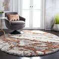 thumbnail image 2 of SAFAVIEH Horizon Konstantinos Abstract Shag Area Rug, Grey/Rust, 5' x 5' Round, 2 of 8