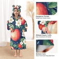 thumbnail image 3 of FORMRS Wearable Blanket Hoodie with Sleeves for Kids Cozy Flannel Sweatshirt, Blue Apple Pattern, 3 of 7