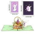 thumbnail image 3 of Easter Pop Up Card with Envelope 6" x 8" 3D Easter Eggs Basket Bunny Greeting Card Flower Bouquet Spring Greeting Card for Friends, Family, Kids, 3 of 6