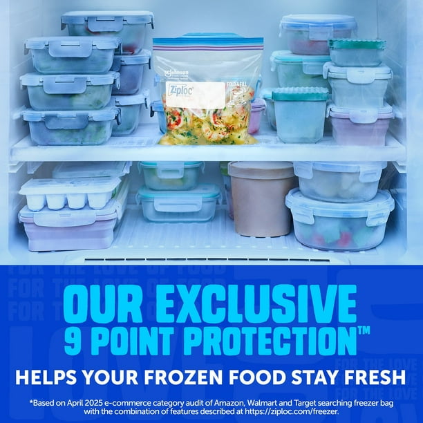 Seea タッパー Ziploc Stay Open Design Gallon Freezer Bags, 152 ct