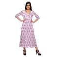 thumbnail image 1 of Moomaya Haut Indien Imprimé Robe Kurti Longue Tunique à Manches 3/4 Robes pour Femmes, 1 of 5