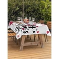 thumbnail image 2 of Outdoor Tablecloth with Umbrella Hole and Zipper, Happy Valentines Day Rectangle Table Cloth 52x70 Inch Waterproof Tablecloth, Red Love Branches Spring Picnic Table Cover for Patio Camping, 2 of 7