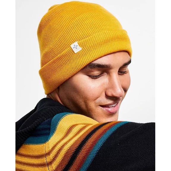 Sun   Stone Men's Tall Solid Beanie in Mustard-O/S