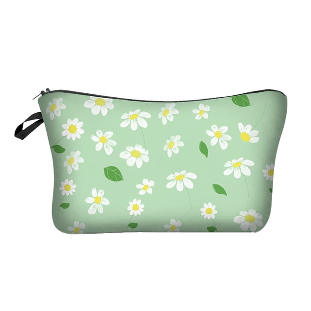 Bolsa de cosméticos de viaje portátil con cremallera, pequeña bolsa de maquillaje para mujer