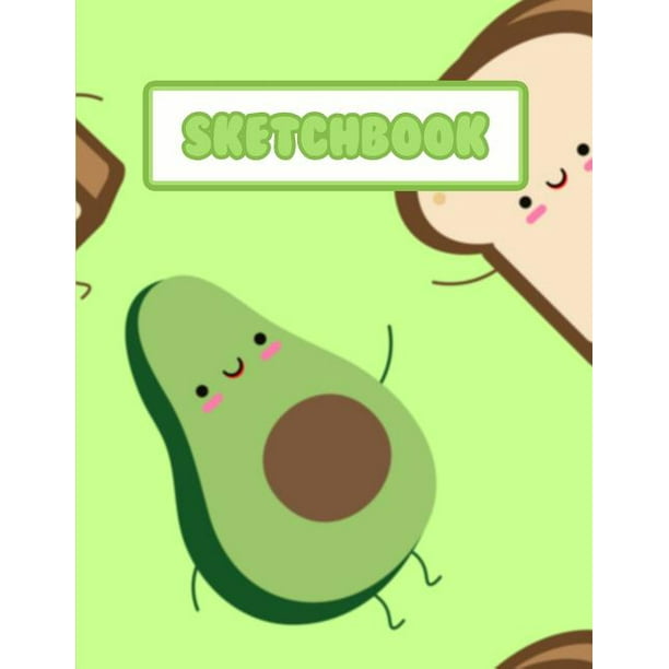 Sketchbook (kawaii Cute Green Avocado and Toast) (Paperback