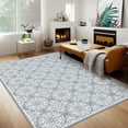 thumbnail image 2 of HOMERRY Indoor Washable 5' x 7' Area Rug Floral Rug for Living Room Non-Slip Floor Carpet for Bedroom, Pink, 2 of 6