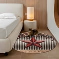 thumbnail image 2 of Round Rugs 3Ft, Texas Star Farmhouse Round Area Rug Washable Indoor Throw Carpet, Rustic Black Plaid Berry Wooden Small Non Slip Circle Rug for Bedroom Living Room Home Decor Aesthetic, 2 of 8
