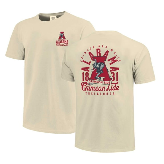 Men's Cream Alabama Crimson Tide Comfort Colors Mascot Overlay T-Shirt