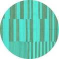 thumbnail image 1 of Ahgly Company Indoor Round Abstract Turquoise Blue Modern Area Rugs, 4' Round, 1 of 4