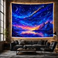 thumbnail image 6 of Mountain Lake Fantastical with Night Swirling Dynamic Dominates, Mystical Fantasy for Space Lovers, Galaxy Room Decor, Graduation Gift, Tapestry Wall Hanging for Bedroom and Dorm, 6 of 7