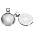 thumbnail image 4 of Uxcell Pendant Trays with Transparent Glass Cabochons, 20 Sets 20mm Round Bezel Trays Pendant Dome Tiles, Silver Tone, 4 of 6