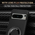 thumbnail image 6 of Carbon Fibre PC Case for Google Pixel 9 / 9 Pro,Magnetic Compatible with MagSafe Case 360° Rotatable Ring Stand Ultra Slim Protective Cover for Google Pixel 9 / 9 Pro,Black, 6 of 7