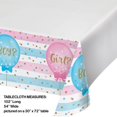 thumbnail image 2 of Party Central Pack of 6 Blue and Pink Gender Reveals Theme Rectangular Tablecloths 102", 2 of 2