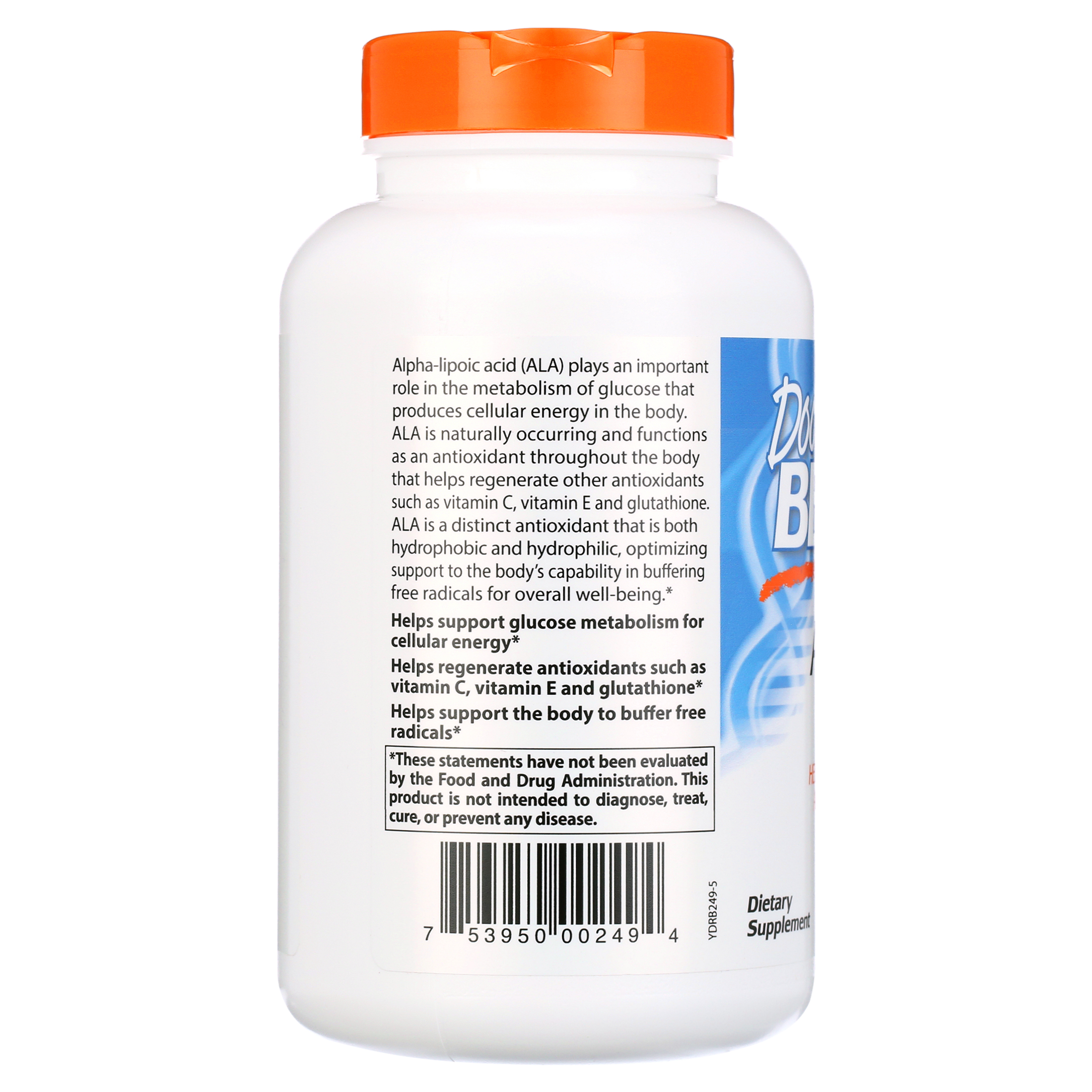 Doctor's Best Alpha-Lipoic Acid, 600 mg 180 Veggie Caps - image 5 of 7
