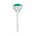 thumbnail image 3 of Rosec Jewels Oval Lab Grown Emerald Solitaire Ring with Diamond, Split Shank Ring - 6X8 mm, 14K White Gold, US 6.00, 3 of 8
