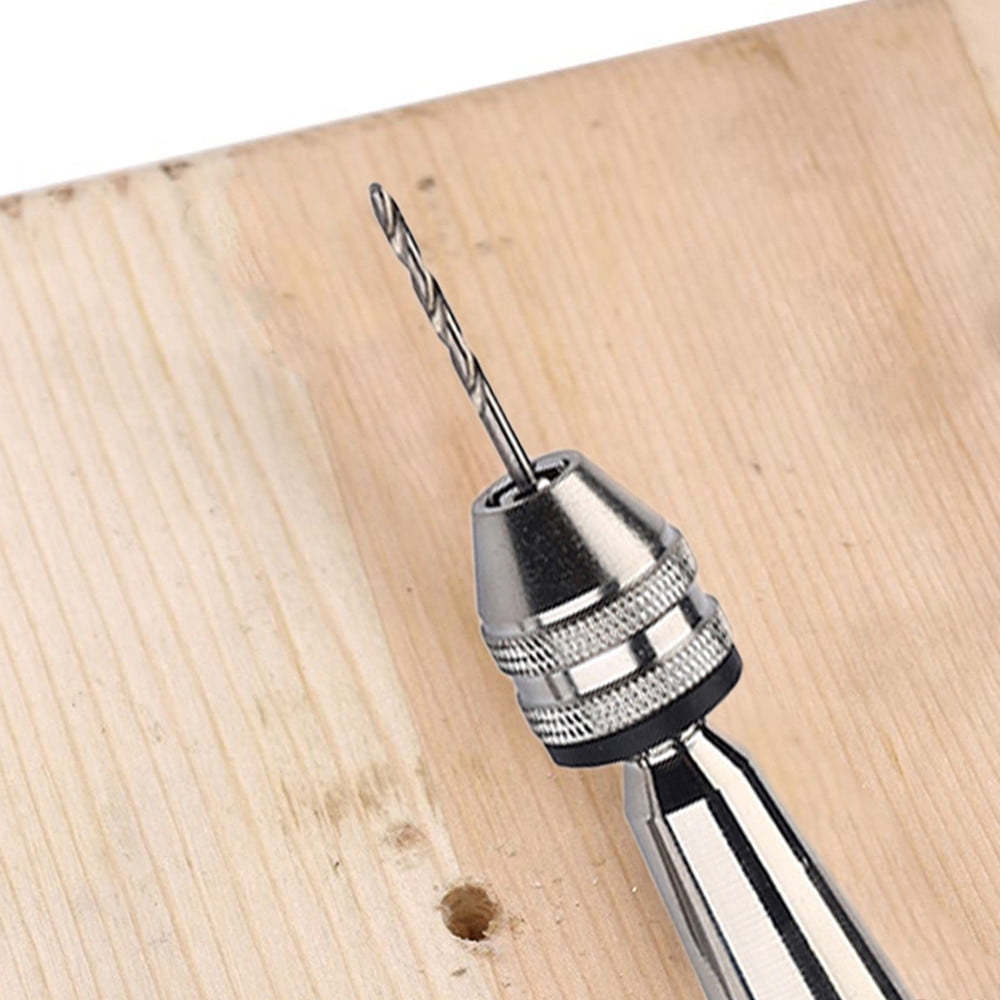 Mini Micro Aluminum Hand Drill With Keyless Chuck 10 Twist Drills Rotary T *DC