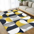thumbnail image 4 of 5x7 Area Rugs, Modern Yellow, Non-Skid Rubber Backing Large Rectangle Rugs - Living Room Bedroom Home Office, Vintage European Geometric Grey Indoor Floor Mat Carpets Washable Rug, 4 of 9