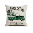 thumbnail image 2 of St. Patrick’s Day Green Pillow Covers Set of 4 Decorative - 18 x 18 inches Buffalo Check Clover Lucky Shamrock Modern Pattern Linen Pillow, 2 of 9