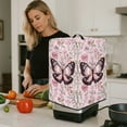 thumbnail image 4 of ZIATUBLES Pink Butterfly Floral Print Juicer Cover Canvas Kitchen Appliance Dust Cover with Top Handle Stain Resistant Countertop Decor Accessories, Size S, 8 "W x 8 "D x 17 "H, 4 of 7
