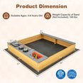 thumbnail image 2 of CIPACHO Wooden Sandbox Kids Sand Pit with Kitchen Playset Accessories for 3-8, Kids Wooden Sandbox for Backyard Garden, Kids Outdoor Play Equipment, 2 of 3