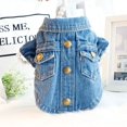 thumbnail image 3 of Dog Clothes Autumn Winter Four Legged Denim Pants Thickened Lapel Denim Coat Small and Medium-sized Pet Clothing ShopWise Round, 3 of 7