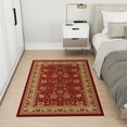 thumbnail image 5 of Ottomanson Floral Area Rug 3'3" x 4'7" - Non Slip Low Pile Carpet, Red, 5 of 11