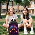 thumbnail image 3 of Gaming Backpack Set With Printed Controller Design Lightweight Sling Bag And Pencil For School College Travel Outdoor Daily Use, 3 of 6