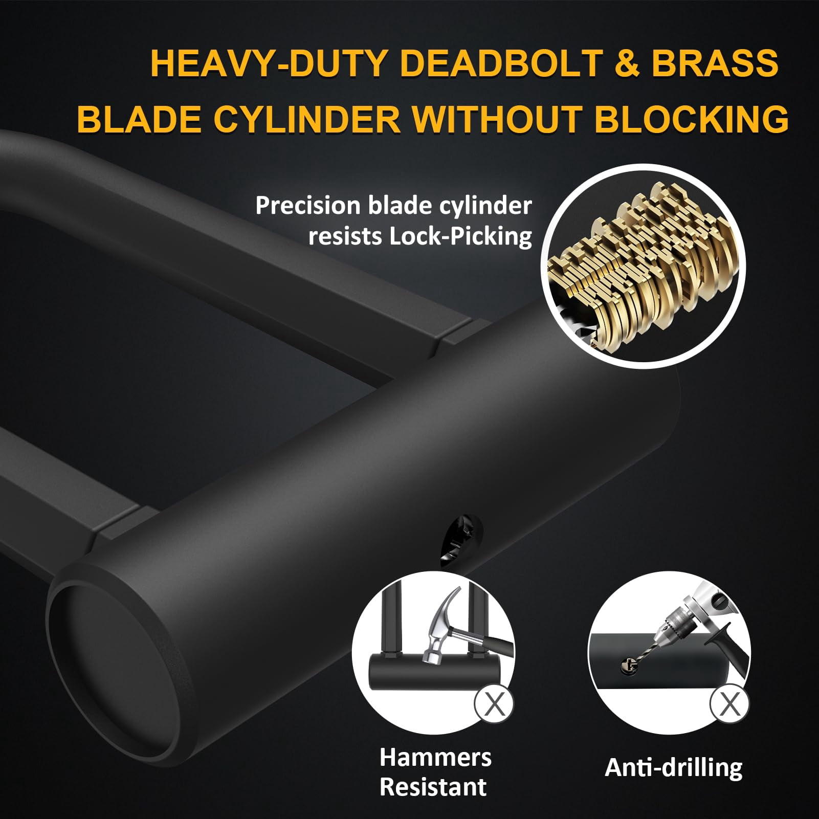 High Security Heavy Duty Bike U Lock with 16mm Thick Shackle 4ft 6ft Flexible Security Cable Sturdy Mounting Bracket for Bicycle Motorcycle E Bike