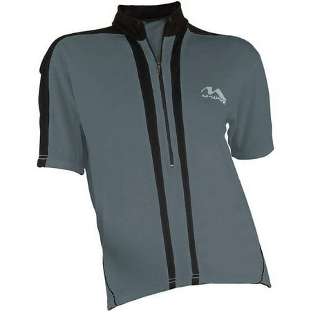M-Wave Women's Bicycle Jersey, Dark Grey/Black, Small/Medium