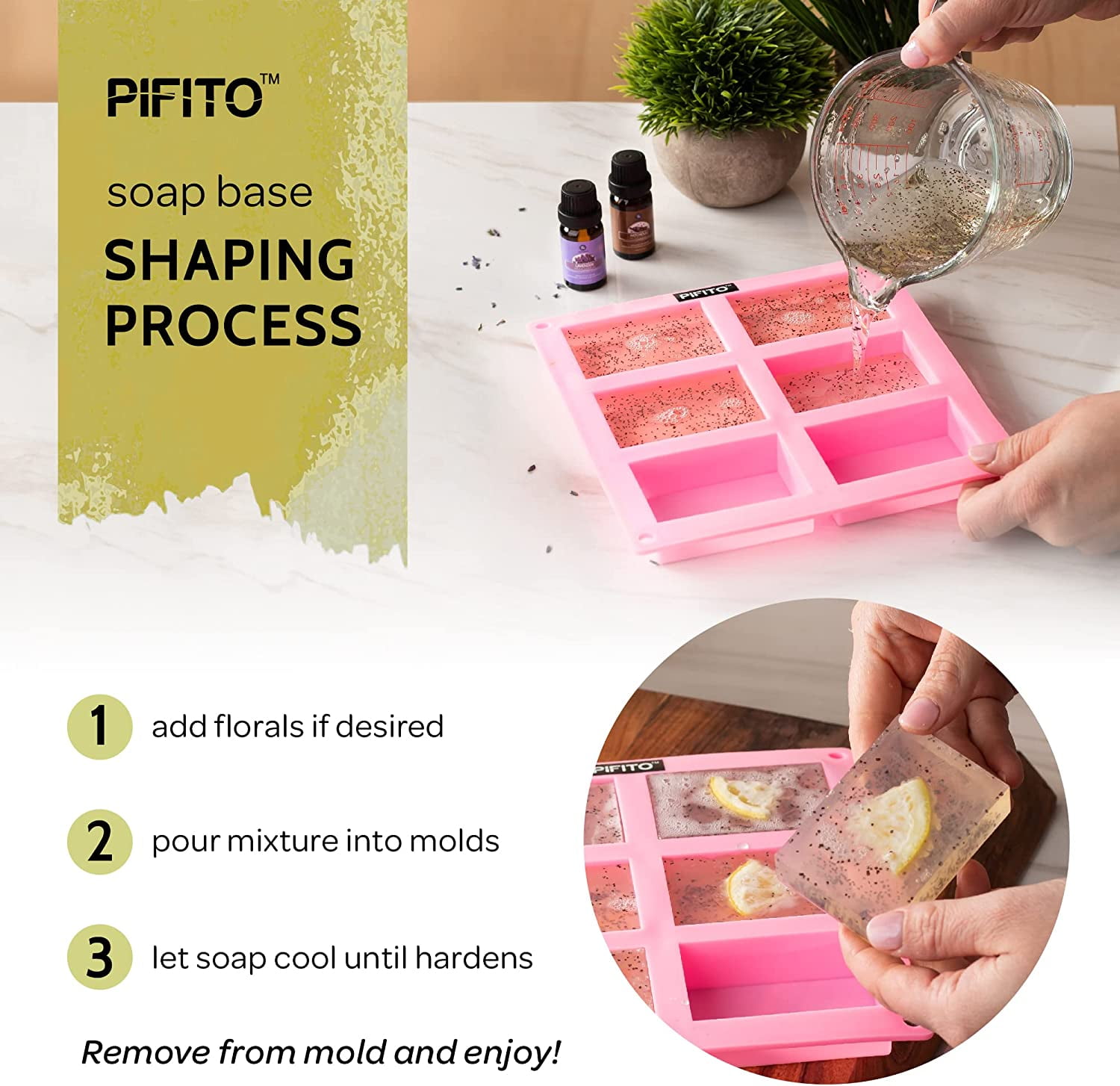 Pifito Melt and Pour Soap Base Sampler (7 lbs) │ Assortment of 7 Bases (1lb ea) │ Argan Oil, Avocado Oil, Castor Oil, Charcoal, Tea Tree Oil, Goats Milk, Aloe Vera │ Glycerin Soap Making Supplies