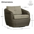 thumbnail image 3 of CHITA Steel Patio Wicke Rattan Swivel Chair with Cushion and Chair, 3 of 8