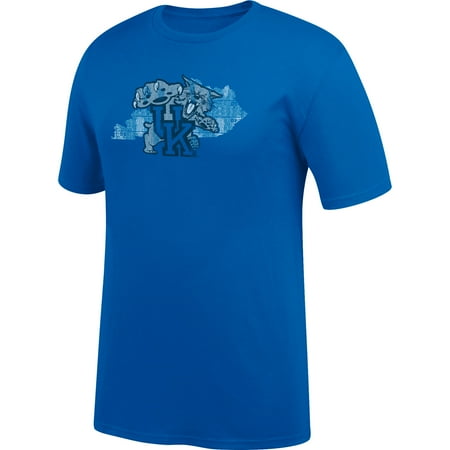 Kentucky Wildcats Tee - Men's Royal Kentucky Wildcats Distressed State Logo T-Shirt