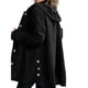 thumbnail image 3 of Chaqueta de Otoño para Mujer con Capucha, Informal, con Botones, Larga, Holgada, de , con Bolsillos. Negro XL, 3 of 8