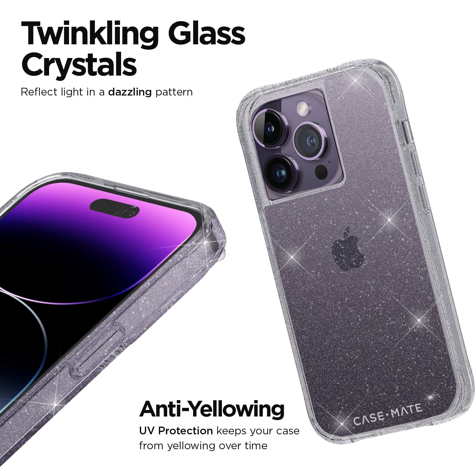 Case-Mate Apple iPhone 14 Pro Case [Wireless Charging Compatible] - 10Ft. Drop Protection - Sheer Crystal