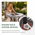 thumbnail image 4 of Round Outdoor Tablecloth with Umbrella Hole and Zipper, Gray Red Boho Tablecloth with Elastic Waterproof, Southwestern Ethnic Abstract Geometric Patio Table Covers for 36" - 44" Picnic Pool Tables, 4 of 9