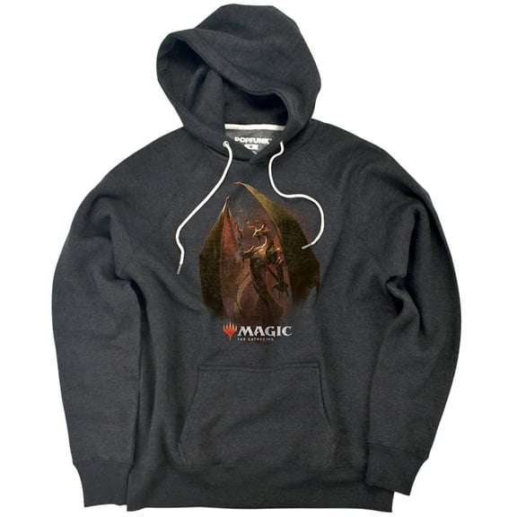 Magic The Gathering Nicol Bolas Unisex Adult Slim Fit Pull-Over Heather Hoodie, Charcoal, Small