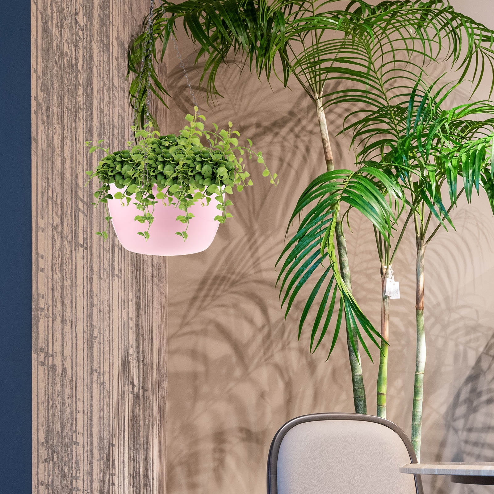 OUNONA  Hanging Plant Pot Flower Pots Planters for Indoor Basket Pink