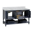 thumbnail image 3 of Beverly 60" Double Bathroom Vanity with Marine Gray Cabinet and Carrara Marble Top, 3 of 6