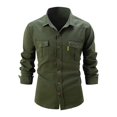 thumbnail image 2 of XDZJLR Mens Shirts Spring And Autumn Washed Stretch Fashion Business Long Sleeve Jacket Shirts for Men, 2 of 4