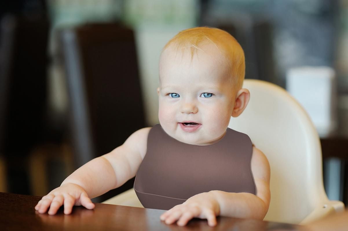 Kushies Silibib - Silicone Waterproof Adjustable  Bib - Bpa Free - Sparrow