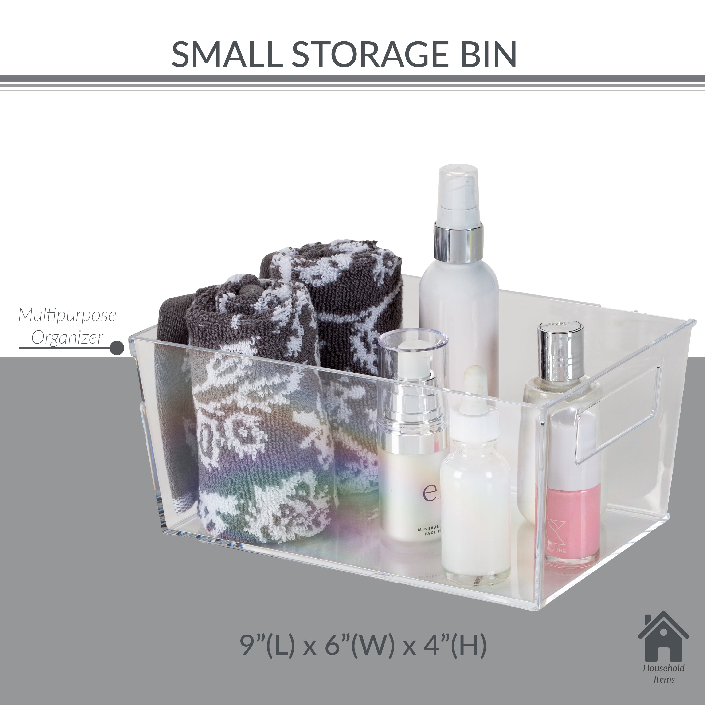 Simplify Small Plastic Storage Bin in Clear