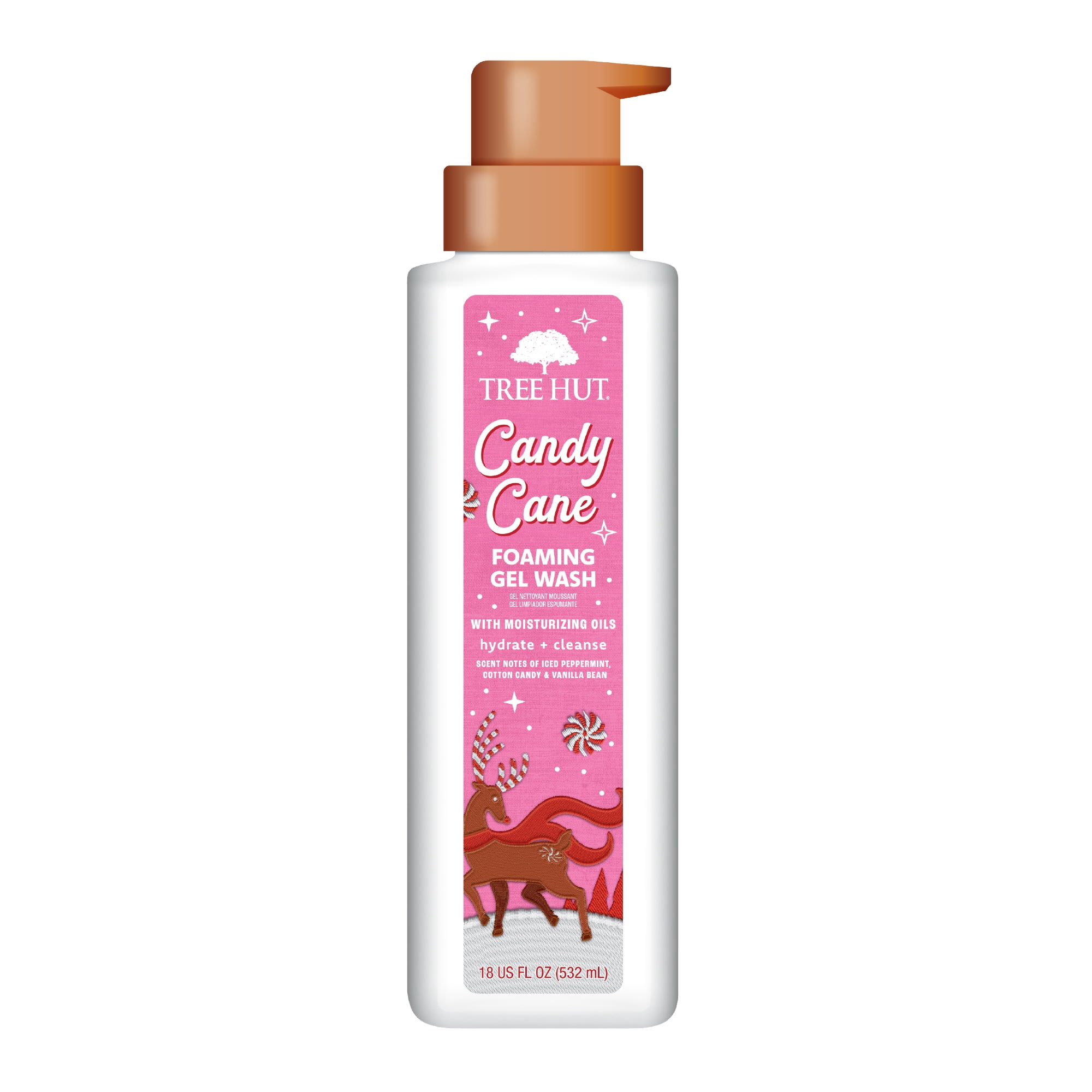 Tree Hut Candy Cane Foaming Gel Body Wash, 18 fl oz