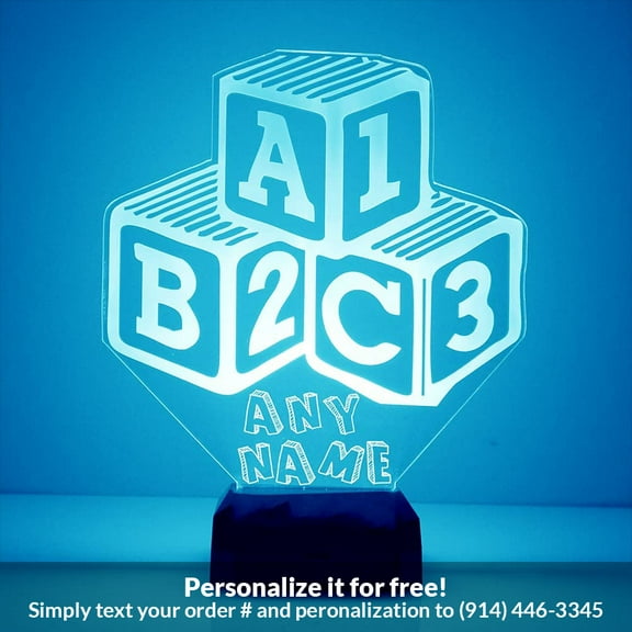 Mirror Magic Store Baby Blocks Color Changing Personalized LED Light with Remote Control