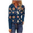 thumbnail image 1 of Tops Navideños Para Mujer, Blusas de Manga Larga, Botones, Entrenamiento, Estampado, Costura de Encaje, Erógeno Odeerbi  ODB194241, 1 of 6