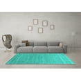 thumbnail image 3 of Ahgly Company Indoor Square Abstract Turquoise Blue Contemporary Area Rugs, 3' Square, 3 of 4
