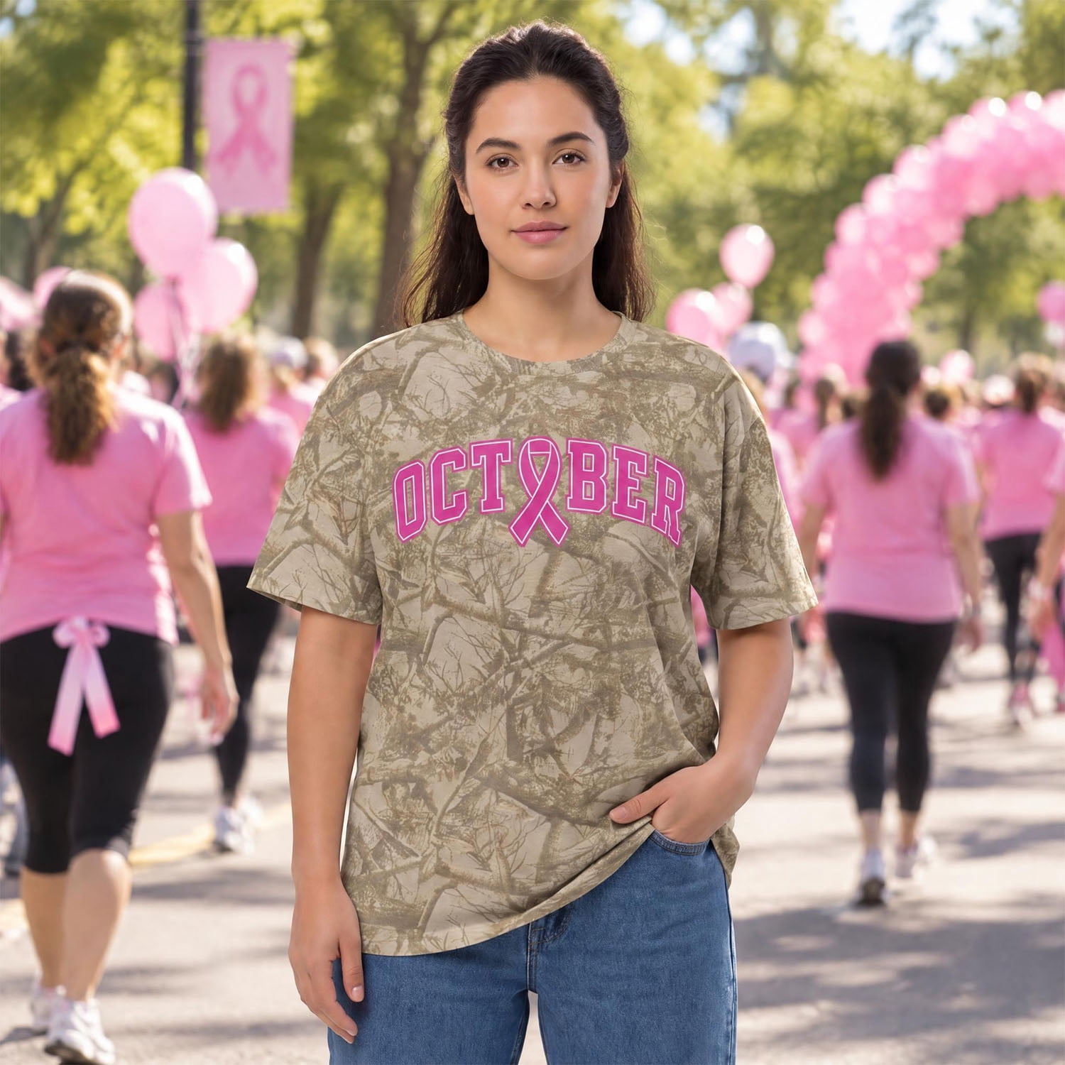 SUSAN G KOMEN MEN'S HUNT FOR PINK MENS SGK SHORT SLEEVE TEE, BREAST CANCER AWARENESS SHIRT, SIZES XS-3XL