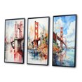 thumbnail image 3 of Designart "Architectural Marvel Red Bridge II" Cityscapes Framed Wall Art Set Of 3 - Red Bridges Frame Canvas Set For Living Room Decor, 3 of 6