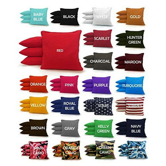 Tailgating Pros Cornhole Bags - 4 Regulation Size Corn Hole Bags - 23 Colors Options