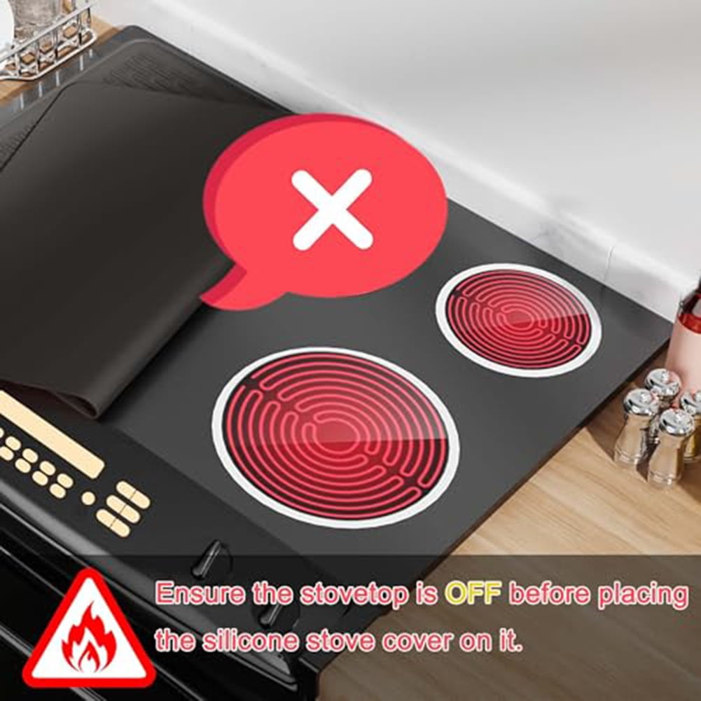 28\" x 20 Stove Top Covers for Electric Stove Silicone Glass Stove Top Cover