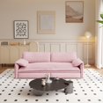 thumbnail image 6 of 66" Pink Velvet 3-in-1 Convertible Queen Pull Out Sofa Bed Loveseat with Side Storage, 6 of 10